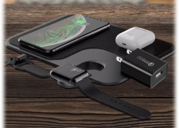 Experience Convenient and Efficient Charging with the Loowoko 15-Watt 3-in-1 Qi Wireless Charging Mat