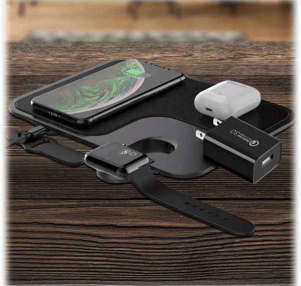 Experience Convenient and Efficient Charging with the Loowoko 15-Watt 3-in-1 Qi Wireless Charging Mat
